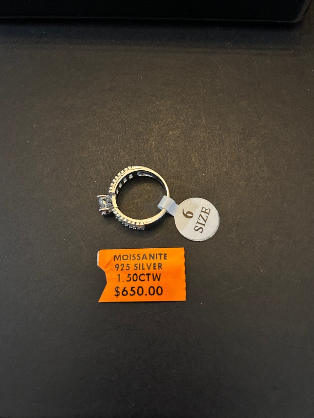 1.50CTW 925 Sterling Silver Ring w/Round Moissanite Center & Baguette Accents - Picture 7 of 13